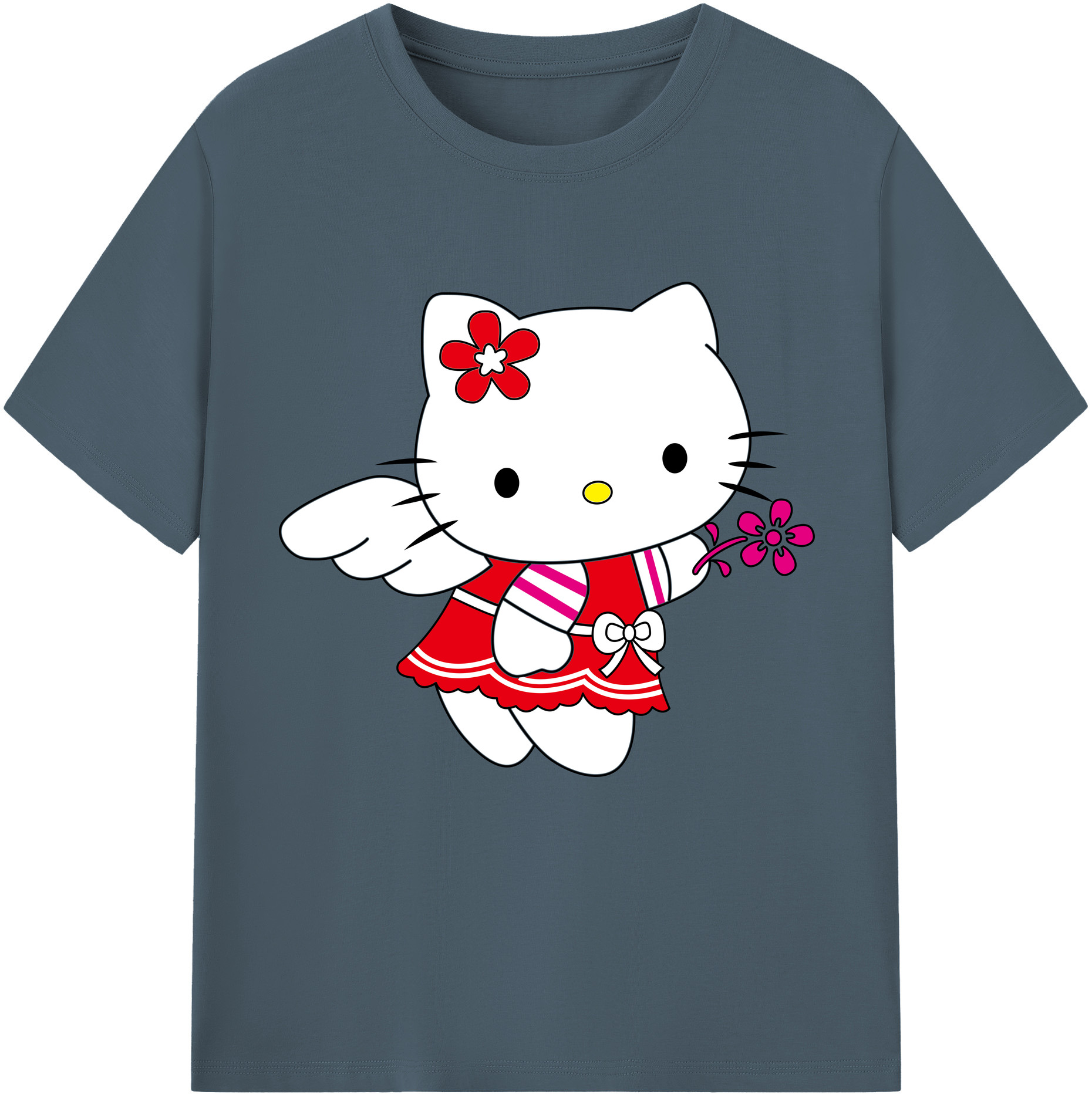 （画像用） Hello Kitty ハローキティ 綿100％半袖Tシャツ（フロントプリント）